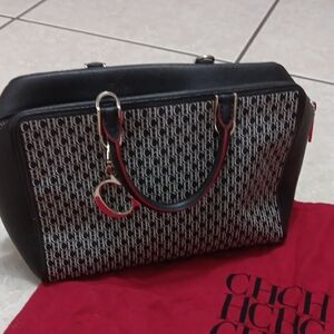 Carolina Herrera Black and Red Handbag